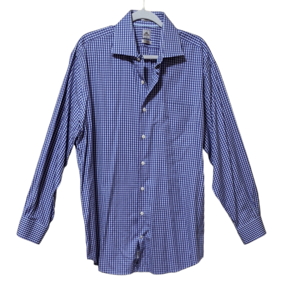 Peter Millar long sleeve button front collared shirt plaid 17/Long